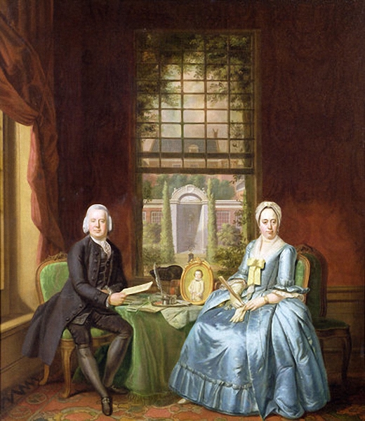 Family Portrait Of A Gentleman And His Wife by Hendrik Pothoven